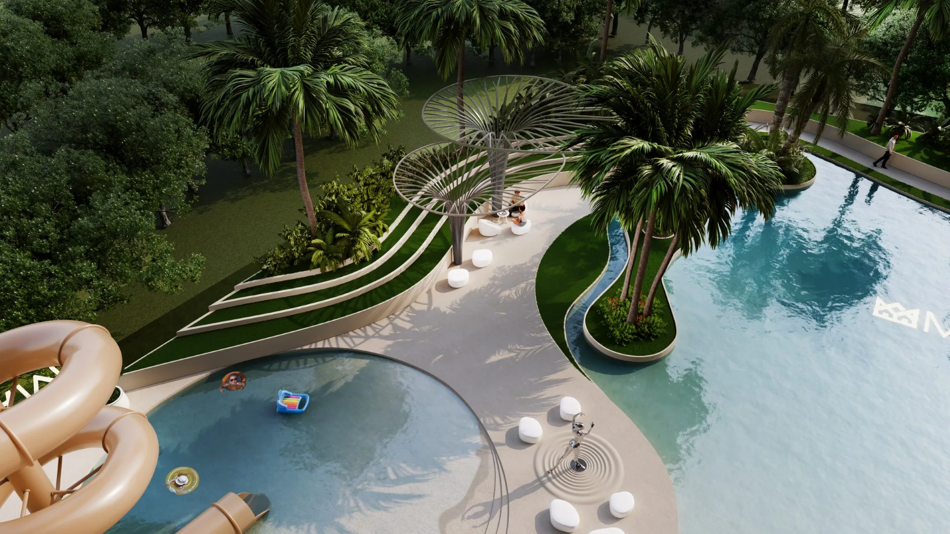 102624-9pool-deck-view-06-1 🌟 MARQUIS ONE – Luxe & Style à Arjan, Dubaï 🌟 – Appartement Dubai (4/10)